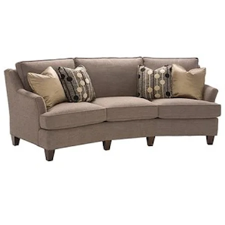 Transitional Conversation Sofa with T-Style Seat Cushions